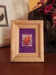 Handmade wooden frame with stamp