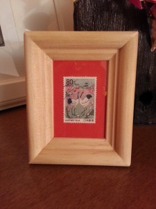 Handmade wooden frame with stamp